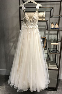 Sexy Prom Dresses A-line Spaghetti Straps Floor-length Sleeveless Chic Tulle Prom Dress/Evening Dress OHC208 | Cathyprom