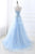 Chic A-line Sweetheart Floor-length Sweep Train Sleeveless Lace Long Tulle Prom Dress/Evening Dress OHC199 | Cathyprom