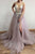 Chic A-line Spaghetti Straps Sweep Train Sleeveless Backless Rhinestone Long Tulle Prom Dress OHC192 | Cathyprom