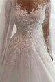 Chic Ball Gown Scoop Long Sleeves Bridal Gown Wedding Dresses with Beading Appliques OHD138 | Cathyprom