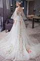 Beautiful Spaghetti Straps Sweep Train Long Sleeves Wedding Dresses Bridal Gown OHD112 | Cathyprom