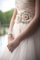 Cheap Ball Gown Sweetheart Sweep Train Sleeveless Romantic Tulle Wedding Dresses Sequins OHD160 | Cathyprom