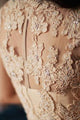 Sexy A-line V-neck Floor-length Sleeveless Tulle Bridal Gown Wedding Dresses Appliques OHD140 | Cathyprom
