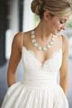 Sexy Spaghetti Straps Taffeta Sleeveless Beach Wedding Dresses Bridal Gown OHD128 | Cathyprom