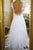 Chic A-line V-neck Sweep/Brush Train Sleeveless Long Tulle Bridal Gown Wedding Dresses OHD149 | Cathyprom