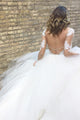 Ball Gown Floor-length Long Sleeves Tulle Bridal Gown Wedding Dresses with  Appliques OHD129 | Cathyprom