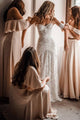 Romantic Simple Off-the-shoulder Sweep Train Long Tulle Beach Bridal Gown Wedding Dresses OHD145 | Cathyprom