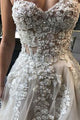 Beautiful A Line Sweetheart Sweep Train Long Wedding Dresses Bridal Gown OHD092 | Cathyprom