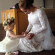 Lace Wedding Dresses Bateau Mermaid Long Sleeve Sparkly Romantic Bridal Gown OHD205