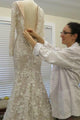 Lace Wedding Dresses Bateau Mermaid Long Sleeve Sparkly Romantic Bridal Gown OHD205