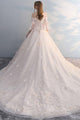 Chic Ball Gown Off-the-shoulder Sweep Train Half Sleeves Long Tulle Bridal Gown Wedding Dresses OHD158 | Cathyprom