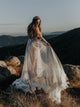 Long Sleeve Wedding Dresses V-neck Long Train Polka Dot Lace Open Back Boho Bridal Gown OHD216
