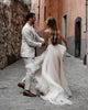 Sweetheart Modest Tulle A-Line Sweep Train Sleeveless Rustic Wedding Dress OHD211