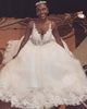 Ball Gown Spaghetti Straps Appliques Beaded Lace Wedding Dress Wedding Gown Bridal Gown OHD219