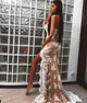 Champagne Lace Long Prom Dress, Evening Dress CMS211205