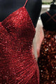 Mermaid Burgundy V Neck Beaded Long Prom Dresses Evening Dresses Formal Dresses OHC504 | Cathyprom