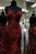 Mermaid Burgundy V Neck Beaded Long Prom Dresses Evening Dresses Formal Dresses OHC504 | Cathyprom