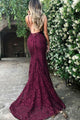 Sexy Mermaid Deep V-Neck Lace Long Prom Dress, Evening Dress CMS211124