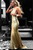 Mermaid V-Neck Backless Gold Prom Dress With Appliques Sequins CMS211152