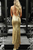 Mermaid V-Neck Backless Gold Prom Dress With Appliques Sequins CMS211152