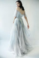 Fancy A-line Off Shoulder Chiffon Long Prom Dresses, Evening Dresses CMS211117