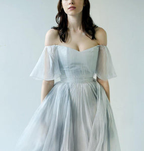 Fancy A-line Off Shoulder Chiffon Long Prom Dresses, Evening Dresses CMS211117