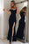 Sexy Off-The-Shoulder Black Split Prom Dress, Party Dress YZ211060