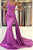 One Shoulder Purple Satin Mermaid Prom Dresses, Evening Dress SJ211139