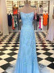 Exquisite Sheath Prom Dresses Spaghetti Straps Tulle Prom Gowns CP118