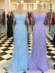 Exquisite Sheath Prom Dresses Spaghetti Straps Tulle Prom Gowns CP118