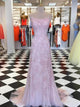 Exquisite Sheath Prom Dresses Spaghetti Straps Tulle Prom Gowns CP118