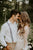 Exquisite Lace Appliques Long Sleeve Wedding Dress Sexy V-neck Rustic Wedding Dresses PIN0713|CathyProm