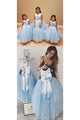Sleeveless Backless Tulle Floral Satin Bowknot Ball Gown Flower Girl Dresses OHR035 | Cathyprom