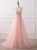 A-Line Tulle Lace Applique Backless Long Prom Dress, Party Dress YZ211046