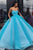 Pretty Ball Gown Blue Tulle Strapless Floor Length Lace Up Sweet Prom Dress OHC412  | Cathyprom