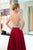 Elegant A Line V Neck Floor Length Beadings Satin Open Back Prom Dresses OHC535