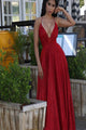 Elegant A Line Sweep Train Lace Up V Neck Long Sequins Prom Dress OHC545