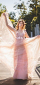 Pink Appliques A-line Spaghetti Straps Elegant Prom Dresses JC2104