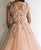 A-line Blush Pink Tulle Appliques Prom Dresses with Slit GH6425