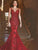 Sexy Red Mermaid Backless Prom Dress With Sequins, Evening Dress CMS211206