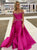Satin Beaded Off The Shoulder Long Prom Dresses PA5684