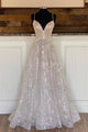 A-Line Sequined Long Prom Dress, Evening Dress SHK021