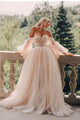 Fancy A-Line Sweetheart Tulle Long Prom Dress With Appliques, Evening Dress  SHK024