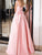 Simple A-line Scoop Sleeveless Long Satin Pink Prom Dress/Evening Dress OHC286 | Cathyprom