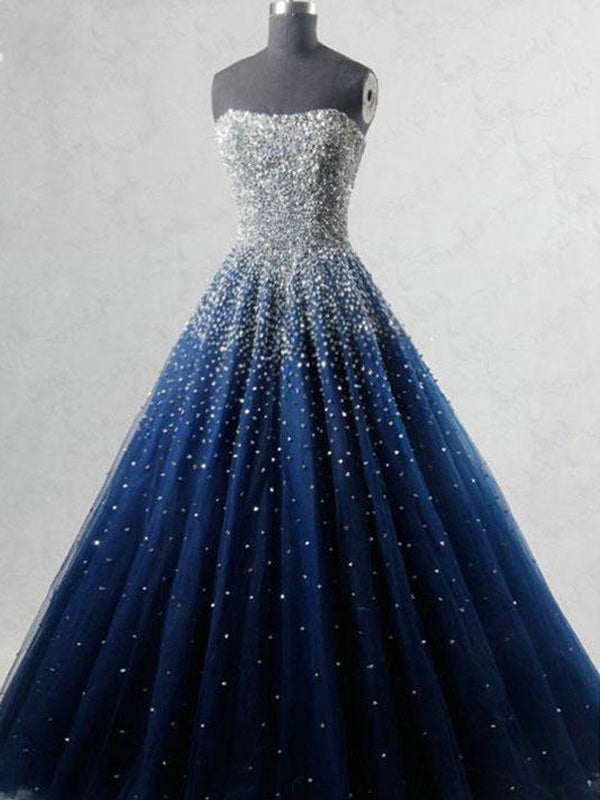 Modest Strapless Sleeveless Black Tea Length Prom Dress Online