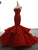 Sexy Strapless Mermaid Prom Dress Lace-Up Ruffle Skirt Unique Burgundy Lace Prom/Party Dresses SM7713|CathyProm