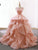 Ball Gown Ruffle Skirt Prom Dress Stunning Beaded Blush Open Back Prom Evening Dress SM7715|CathyProm