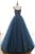 Blue Long Sequin Beaded Ball Gown Sexy Spaghetti Straps Tulle Long Prom Evening Dress STB1514|CathyProm