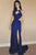 Sexy Backless Side Slit Royal Blue Mermaid Prom Dress, Evening Dress YZ211064