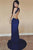 Sexy Backless Side Slit Royal Blue Mermaid Prom Dress, Evening Dress YZ211064